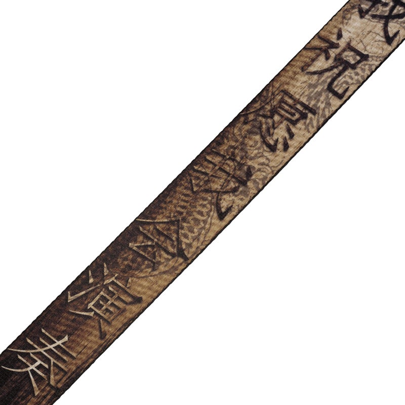 Levy's Leathers 2" Wide Polyester Guitar Strap with Genuine Leather Ends; Dragon and Chinese Hanzi Motif (MPD2-012) - Image 5